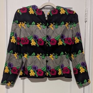 Adrianna Papell Multicolor Floral Silk Jacket